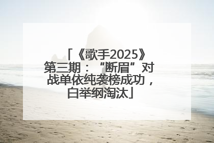 《歌手2025》第三期：“断眉”对战单依纯袭榜成功，白举纲淘汰