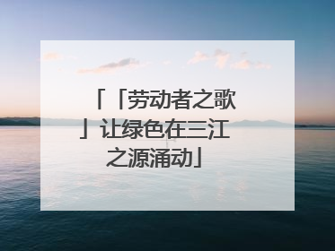 「劳动者之歌」让绿色在三江之源涌动
