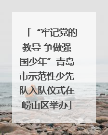 “牢记党的教导 争做强国少年”青岛市示范性少先队入队仪式在崂山区举办