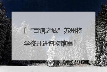 “百馆之城”苏州将学校开进博物馆里