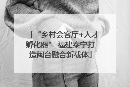 “乡村会客厅+人才孵化器” 福建泰宁打造闽台融合新载体