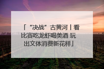“决战”古黄河丨看比赛吃龙虾喝美酒 玩出文体消费新花样