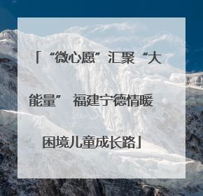 “微心愿”汇聚“大能量” 福建宁德情暖困境儿童成长路