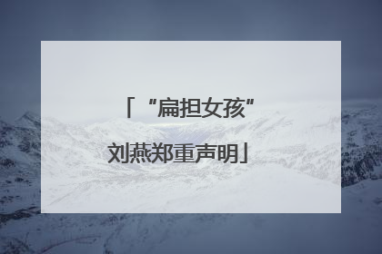 “扁担女孩”刘燕郑重声明