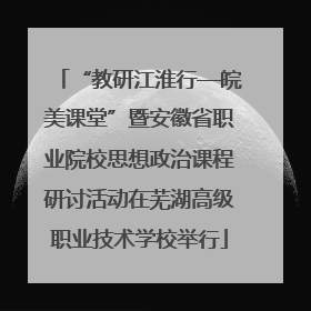 “教研江淮行—皖美课堂”暨安徽省职业院校思想政治课程研讨活动在芜湖高级职业技术学校举行