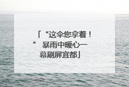 “这伞您拿着！” 暴雨中暖心一幕刷屏宜都