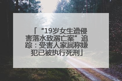 “19岁女生遭侵害落水致溺亡案”追踪：受害人家属称嫌犯已被执行死刑