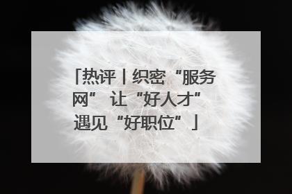 热评丨织密“服务网” 让“好人才”遇见“好职位”