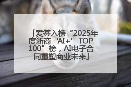 爱签入榜“2025年度浙商‘AI+’TOP100”榜，AI电子合同重塑商业未来
