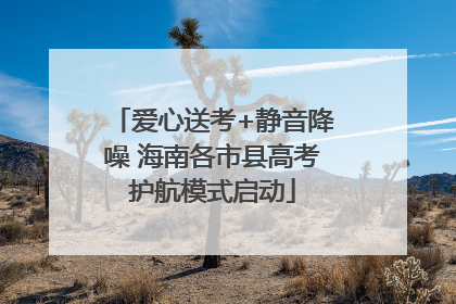 爱心送考+静音降噪 海南各市县高考护航模式启动