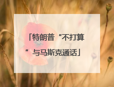 特朗普“不打算”与马斯克通话