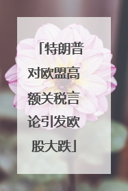 特朗普对欧盟高额关税言论引发欧股大跌