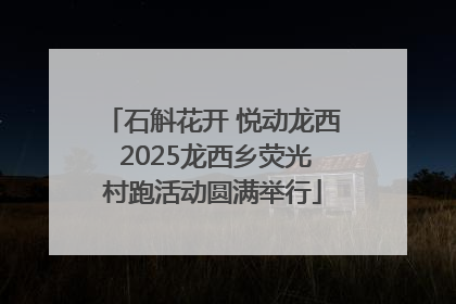 石斛花开 悦动龙西 2025龙西乡荧光村跑活动圆满举行