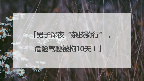 男子深夜“杂技骑行”，危险驾驶被拘10天！