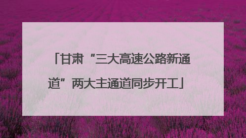 甘肃“三大高速公路新通道”两大主通道同步开工