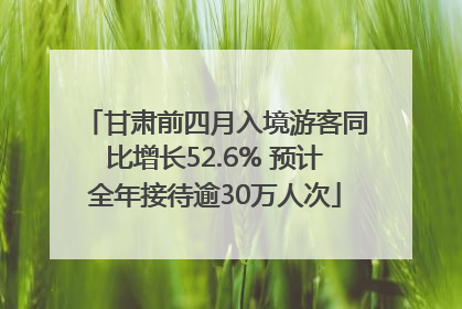 甘肃前四月入境游客同比增长52.6% 预计全年接待逾30万人次