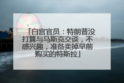 白宫官员：特朗普没打算与马斯克交谈，不感兴趣，准备卖掉早前购买的特斯拉