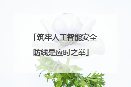 筑牢人工智能安全防线是应时之举