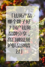 祛斑产品哪个牌子好？国产祛斑品牌分享，高口碑祛斑护肤品别错过