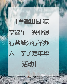 童趣田园 粽享端午｜兴业银行盐城分行举办六一亲子嘉年华活动