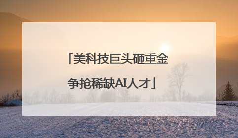 美科技巨头砸重金争抢稀缺AI人才