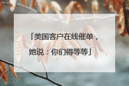 美国客户在线催单，她说：你们得等等