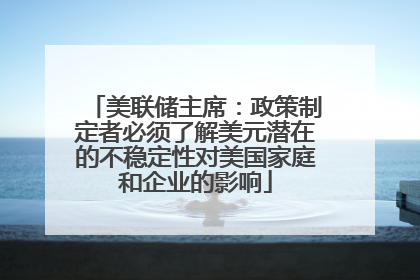 美联储主席：政策制定者必须了解美元潜在的不稳定性对美国家庭和企业的影响