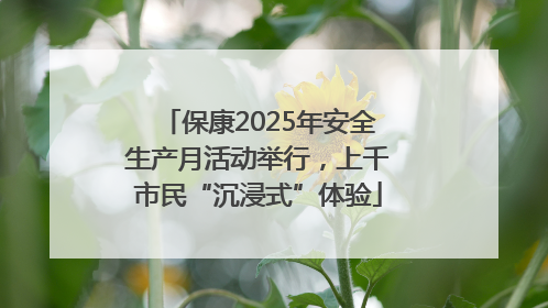 保康2025年安全生产月活动举行，上千市民“沉浸式”体验