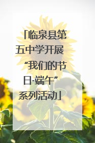 临泉县第五中学开展“我们的节日·端午”系列活动