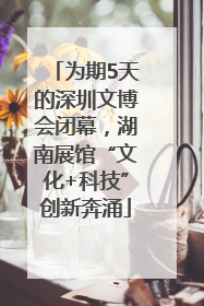 为期5天的深圳文博会闭幕，湖南展馆“文化+科技”创新奔涌