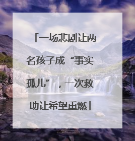 一场悲剧让两名孩子成“事实孤儿”，一次救助让希望重燃