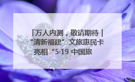 万人内测，敬请期待｜“清新福建”文旅惠民卡亮相“5·19 中国旅游日”福建分会场