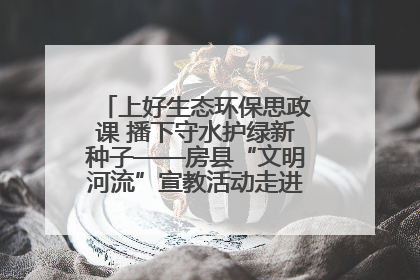 上好生态环保思政课 播下守水护绿新种子——房县“文明河流”宣教活动走进八一希望小学