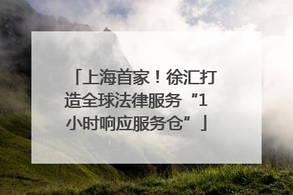 上海首家！徐汇打造全球法律服务“1小时响应服务仓”
