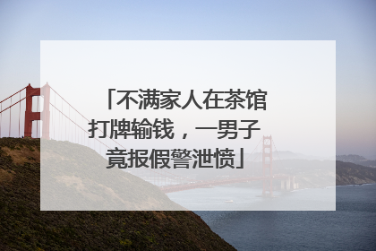 不满家人在茶馆打牌输钱，一男子竟报假警泄愤