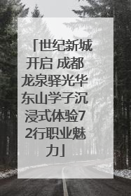 世纪新城开启 成都龙泉驿光华东山学子沉浸式体验72行职业魅力