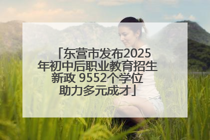 东营市发布2025年初中后职业教育招生新政 9552个学位助力多元成才