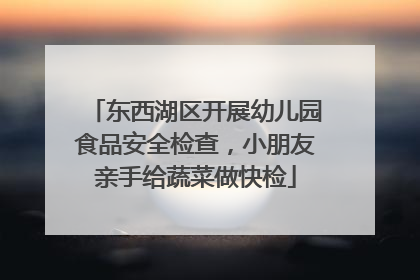 东西湖区开展幼儿园食品安全检查，小朋友亲手给蔬菜做快检