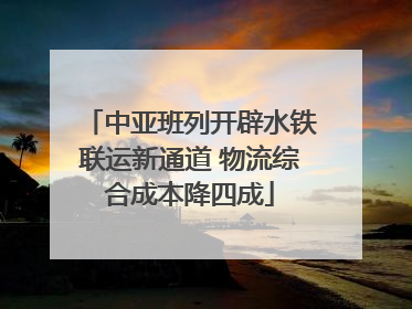 中亚班列开辟水铁联运新通道 物流综合成本降四成