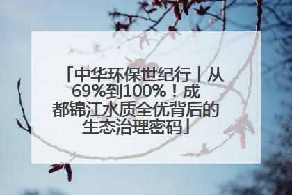 中华环保世纪行丨从69%到100%！成都锦江水质全优背后的生态治理密码