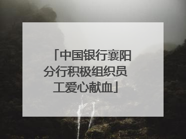 中国银行襄阳分行积极组织员工爱心献血