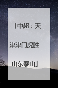 中超：天津津门虎胜山东泰山