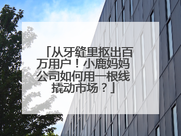 从牙缝里抠出百万用户！小鹿妈妈公司如何用一根线撬动市场？