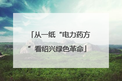 从一纸“电力药方”看绍兴绿色革命