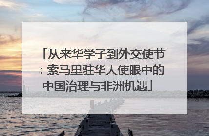 从来华学子到外交使节：索马里驻华大使眼中的中国治理与非洲机遇