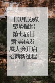 以纸为媒 聚势赋能 第七届甘肃·崇信发展大会开启招商新征程