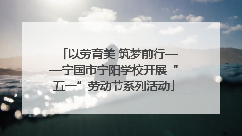 以劳育美 筑梦前行——宁国市宁阳学校开展“五一”劳动节系列活动