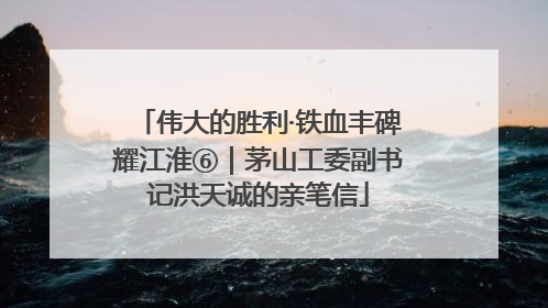 伟大的胜利·铁血丰碑耀江淮⑥｜茅山工委副书记洪天诚的亲笔信