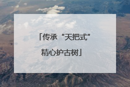 传承“天把式” 精心护古树