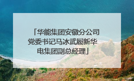华能集团安徽分公司党委书记马冰武履新华电集团副总经理